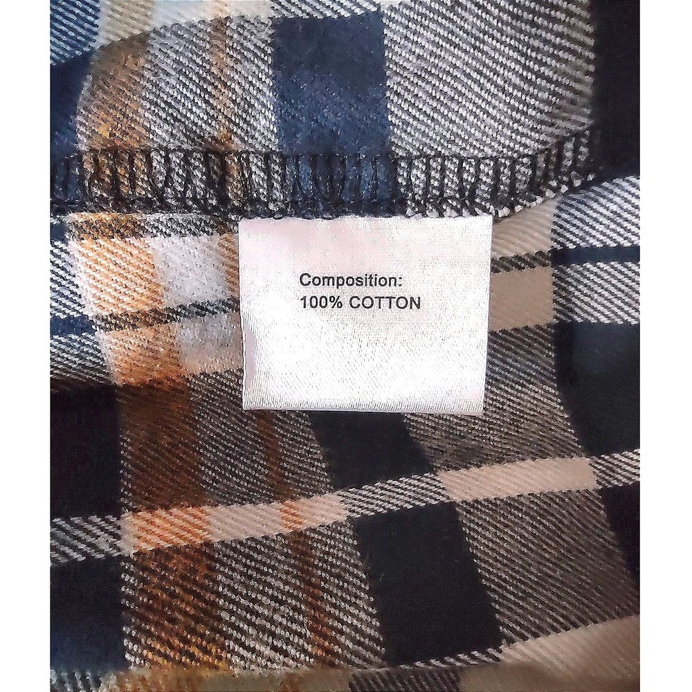 Mens Flannel Shirt 2XL Blue Plaid Long Sleeve Button Up Casual‎ - Picture 11 of 12